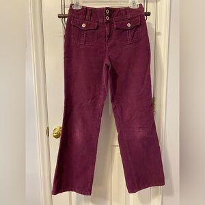 Retro style corduroys, brick red, flare, super cute